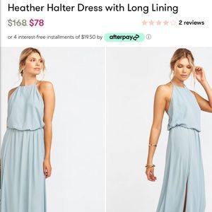 Show Me Your Mumu - Heather Halter Dress. Color: Steele blue. Size: small